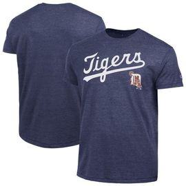 Champion Men's Champion  Navy Detroit Tigers Cooperstown Wordmark Lockup Tri-Blend T-Shirt 