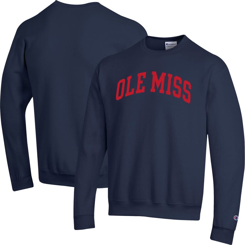 Champion Men's Champion  Navy Ole Miss Rebels Basic Arch Fleece Pullover Sweatshirt 