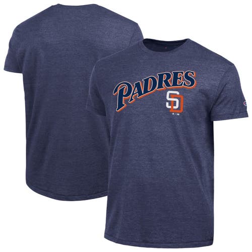 Champion Men's Champion  Navy San Diego Padres Cooperstown Wordmark Lockup Tri-Blend T-Shirt 