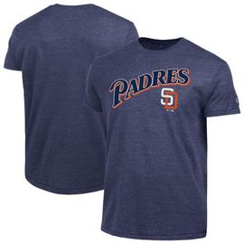 Champion Men's Champion  Navy San Diego Padres Cooperstown Wordmark Lockup Tri-Blend T-Shirt 