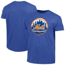 Champion Men's Champion  Royal New York Mets Cooperstown Logo Tri-Blend T-Shirt 