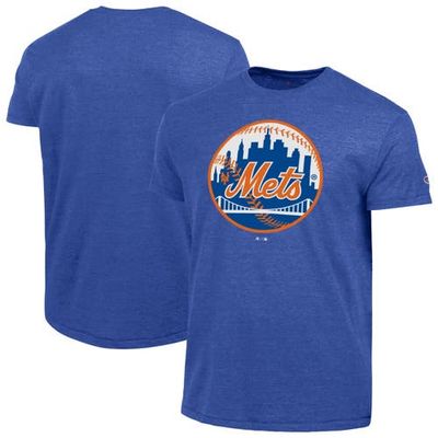 Champion Men's Champion  Royal New York Mets Cooperstown Logo Tri-Blend T-Shirt 