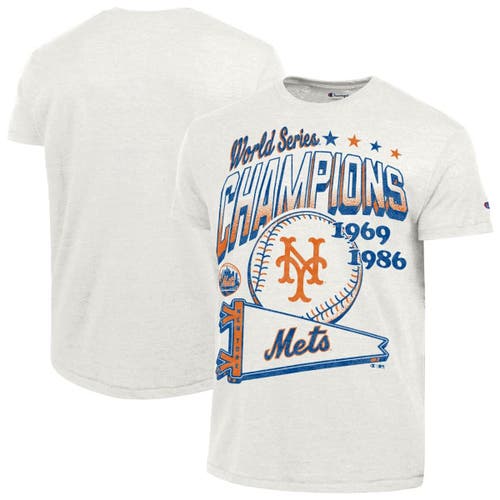 Champion Men's Champion  White New York Mets Winning Tradition Cooperstown Tri-Blend T-Shirt 