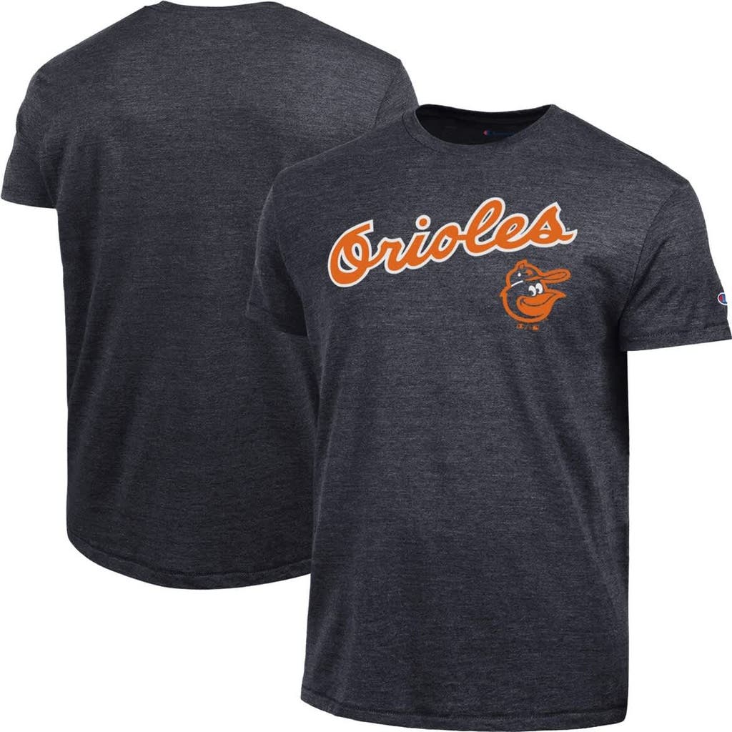 Champion Men's Champion Black Baltimore Orioles Cooperstown Wordmark Lockup Tri-Blend T-Shirt 
