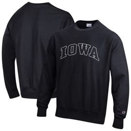 Champion Men's Champion Black Iowa Hawkeyes Reverse Weave Crewneck Sweatshirt 