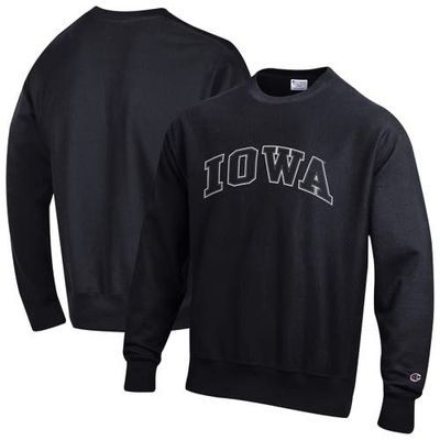 Champion Men's Champion Black Iowa Hawkeyes Reverse Weave Crewneck Sweatshirt 