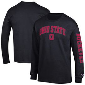 Champion Men's Champion Black Ohio State Buckeyes Arch Over Logo 2-Hit Long Sleeve T-Shirt 