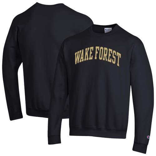 Champion Men's Champion Black Wake Forest Demon Deacons Basic Arch Fleece Pullover Sweatshirt 