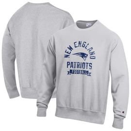 Champion Men's Champion Heather Gray New England Patriots Reverse Weave Fleece Pullover Sweatshirt 