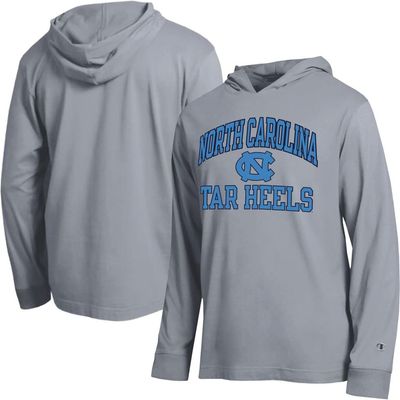 Champion Men's Champion Heather Gray North Carolina Tar Heels High Motor All-Star Long Sleeve Hooded T-Shirt 