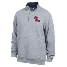 Champion Men's Champion Heather Gray Ole Miss Rebels Fleece Quarter-Zip Pullover 