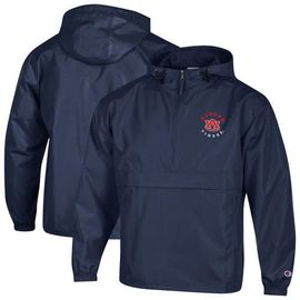 Champion Men's Champion Navy Auburn Tigers Packable Hooded Windbreaker Half-Zip Jacket 