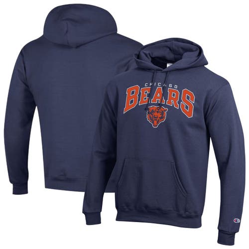 Champion Men's Champion Navy Chicago Bears Powerblend Arch over Logo Hoodie 
