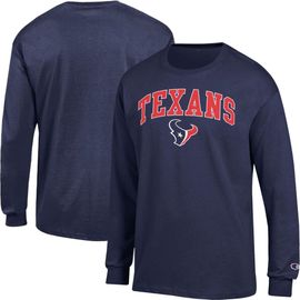 Champion Men's Champion Navy Houston Texans Arch Over Logo Long Sleeve T-Shirt 