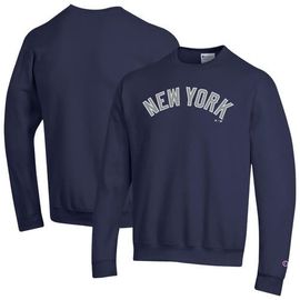 Champion Men's Champion Navy New York Yankees Powerblend Wordmark Sweatshirt 