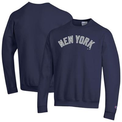 Champion Men's Champion Navy New York Yankees Powerblend Wordmark Sweatshirt 