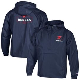 Champion Men's Champion Navy Ole Miss Rebels Delay Packable Half-Zip Jacket 