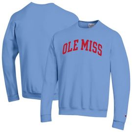 Champion Men's Champion Powder Blue Ole Miss Rebels Basic Arch Fleece Pullover Sweatshirt 