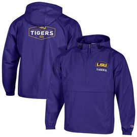 Champion Men's Champion Purple LSU Tigers Delay Packable Half-Zip Jacket 