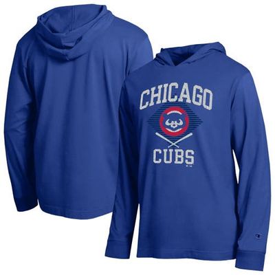 Champion Men's Champion Royal Chicago Cubs Cooperstown Hooded Long-Sleeve T-Shirt 