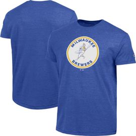 Champion Men's Champion Royal Milwaukee Brewers Cooperstown Logo Tri-Blend T-Shirt 