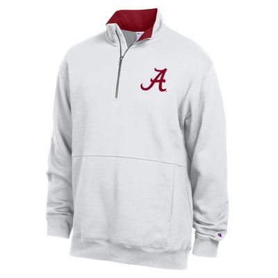 Champion Men's Champion White Alabama Crimson Tide Fleece Quarter-Zip Pullover 