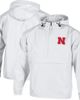 Champion Men's Champion White Nebraska Huskers Cloud Packable Half-Zip Hooded Jacket  - 1