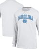 Champion Men's Champion White North Carolina Tar Heels Arch Over Logo 2-Hit Long Sleeve T-Shirt  - 1