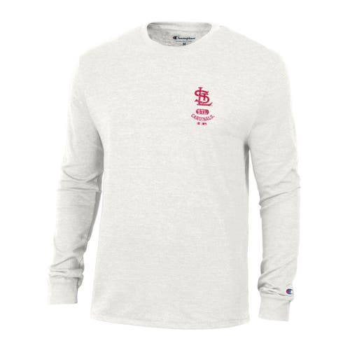 Champion Men's Champion White St. Louis Cardinals Cooperstown Winning Tradition Tri-Blend Long Sleeve T-Shirt 