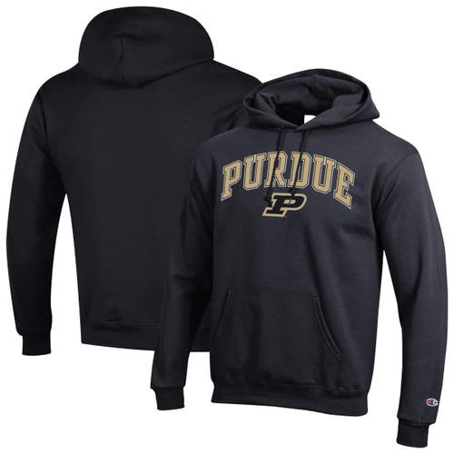 Champion Men's Champion  Black Purdue Boilermakers Arched Logo Fleece Pullover Hoodie 