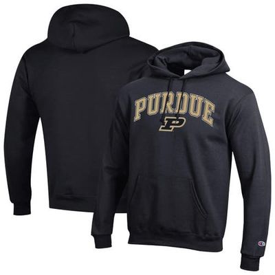 Champion Men's Champion  Black Purdue Boilermakers Arched Logo Fleece Pullover Hoodie 