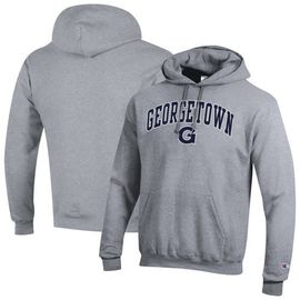 Champion Men's Champion  Heather Gray Georgetown Hoyas Arched Logo Fleece Pullover Hoodie 