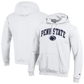 Champion Men's Champion White Penn State Nittany Lions Arched Logo Fleece Pullover Hoodie 