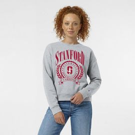 Champion Women's Champion Heather Gray Stanford Cardinal Academic Crest Powerblend Crewneck Sweatshirt 