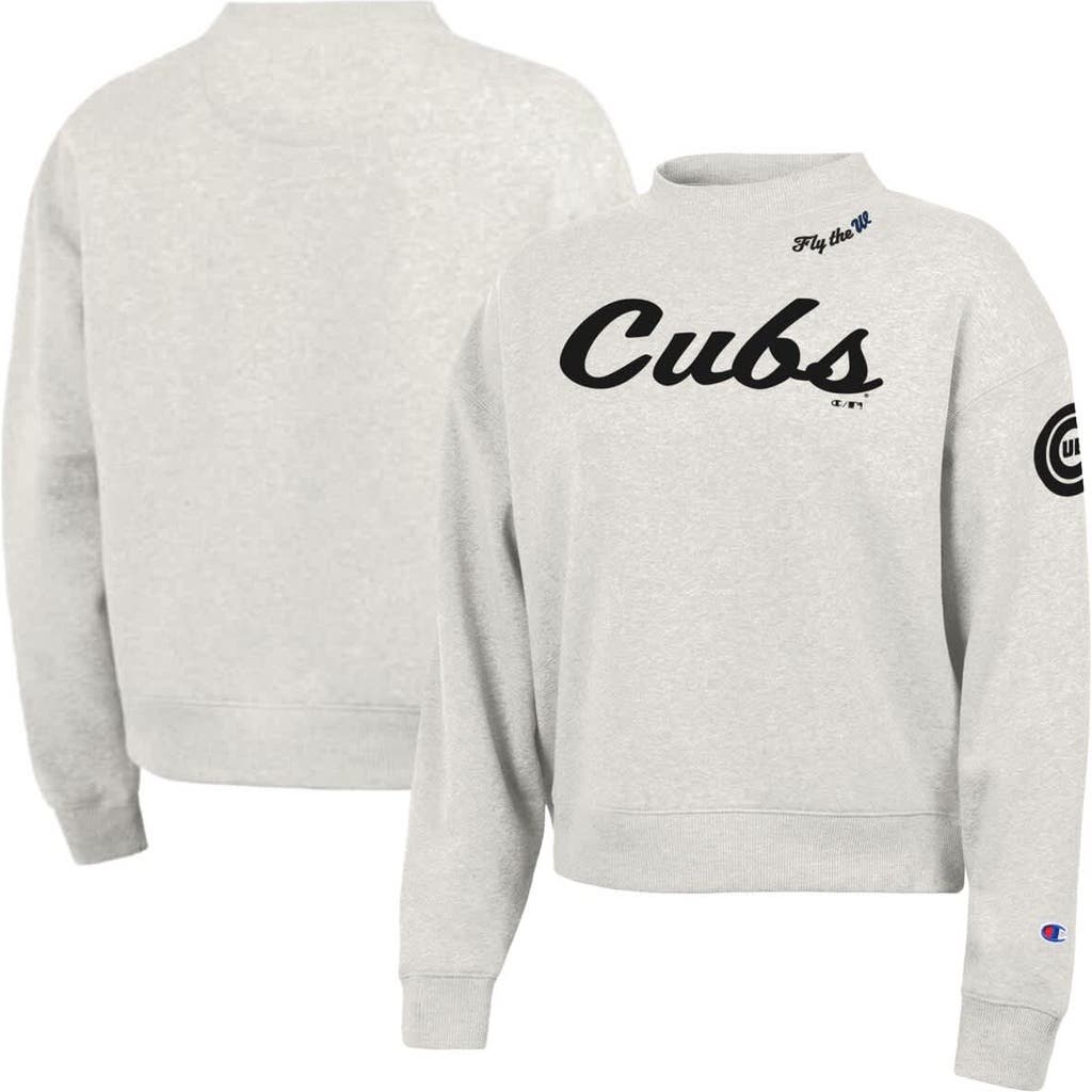 Champion Women's Champion Stone Chicago Cubs Triumph Tri-Blend Sweatshirt 