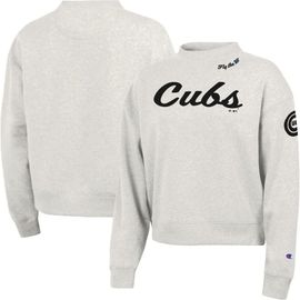Champion Women's Champion Stone Chicago Cubs Triumph Tri-Blend Sweatshirt 