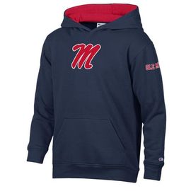 Champion Youth Champion Navy/Scarlet Ole Miss Rebels Volume Fleece Hoodie 