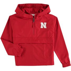 Champion Youth Champion Scarlet Nebraska Huskers Pack & Go Quarter-Zip Windbreaker Jacket