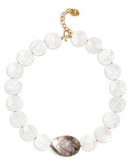 Chan Luu Chan Luu Abalone & Mother Of Pearl Collar Necklace, 17.5-19.5