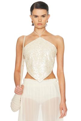 CHAN LUU CHAN LUU Beaded Halter Top