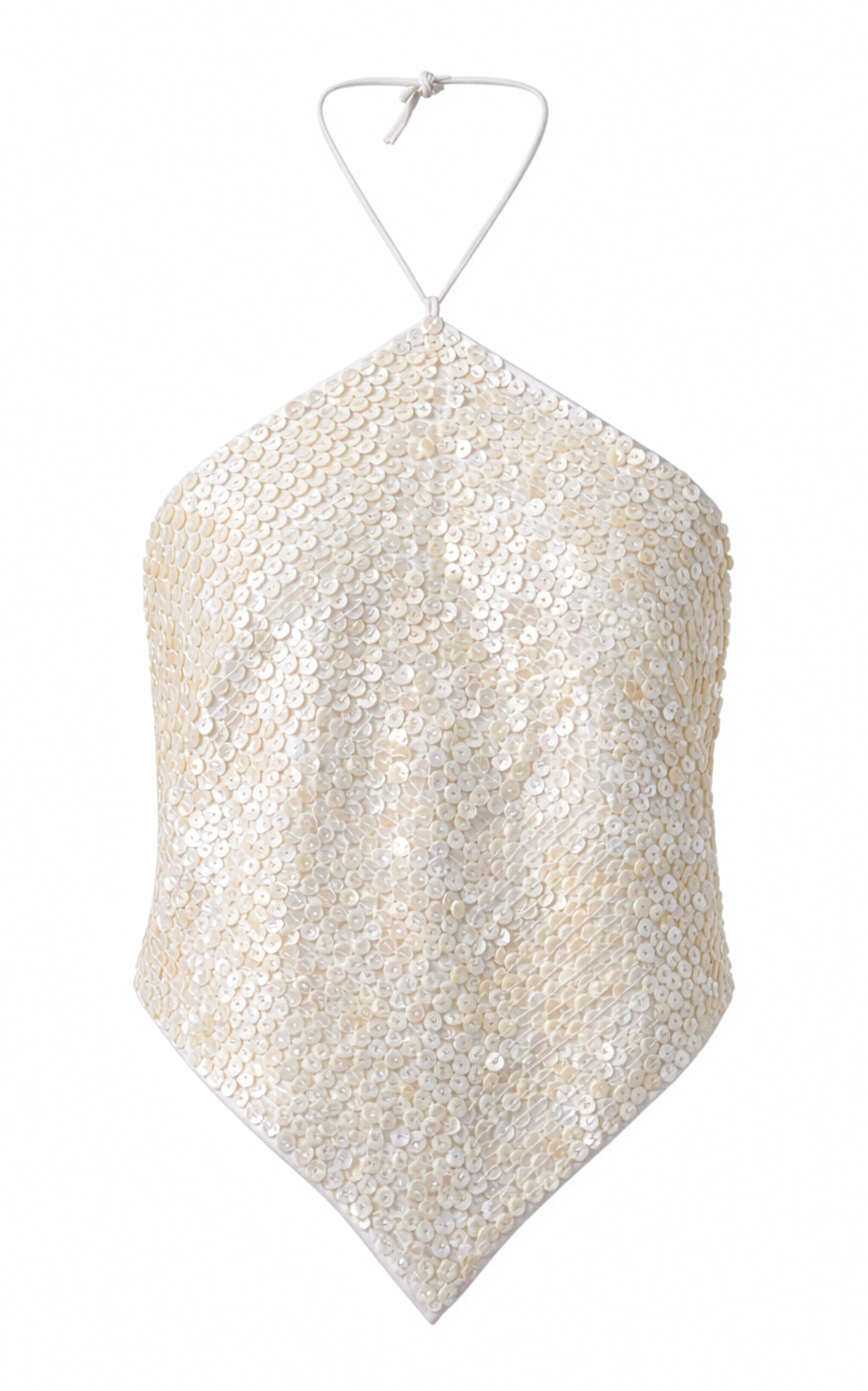 Chan Luu Chan Luu Cotton MotherofPearl Button Halter Top