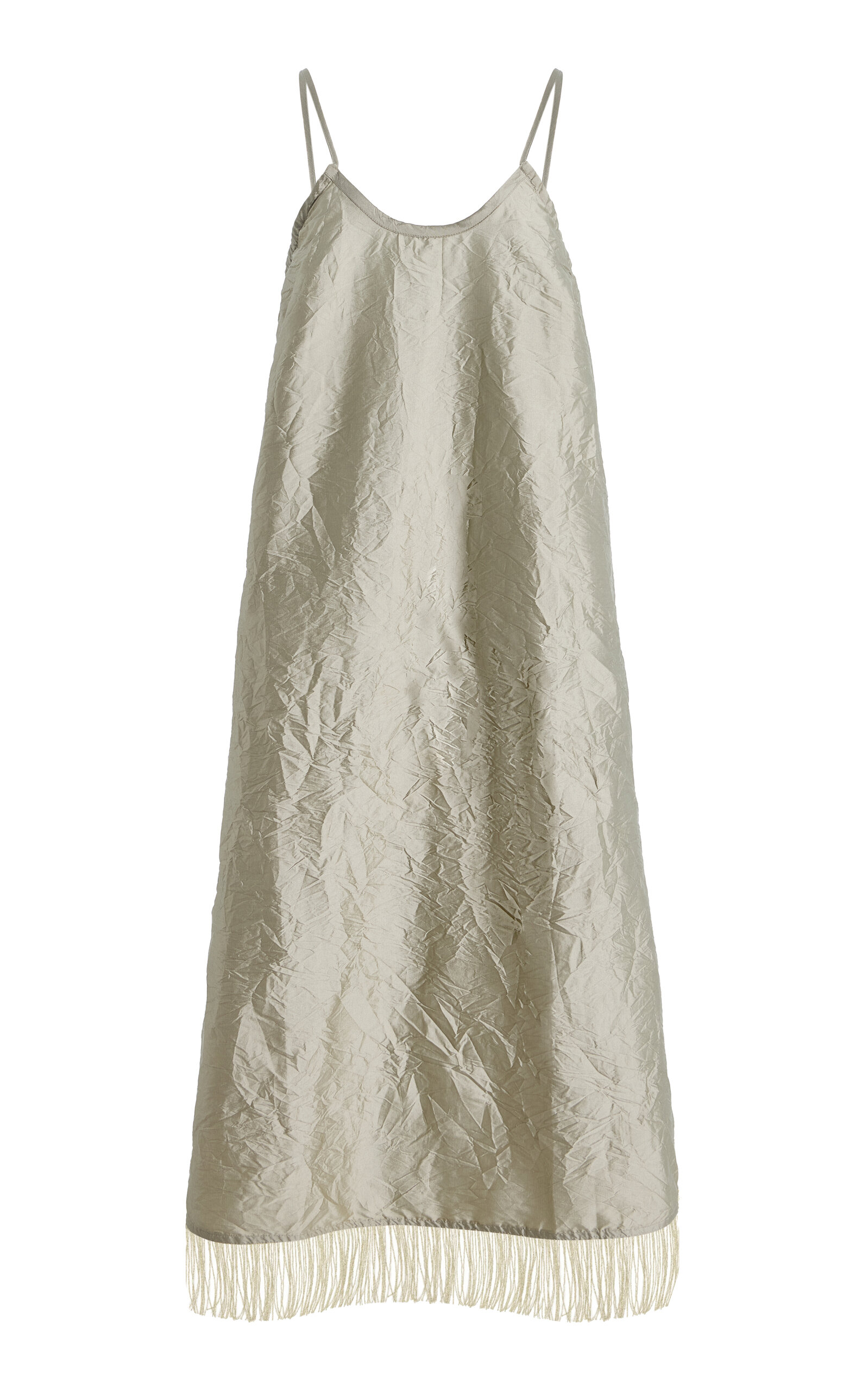 Chan Luu Chan Luu Crinkle Techno Taffeta Feather Dress