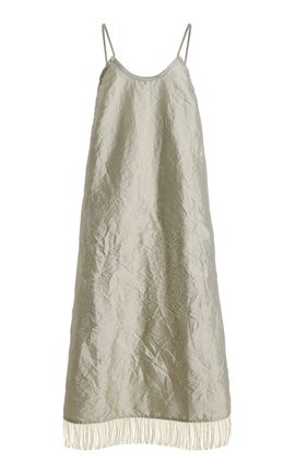 Chan Luu Chan Luu Crinkle Techno Taffeta Feather Dress