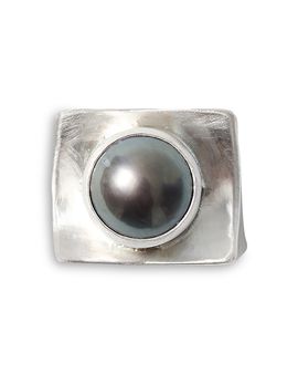 Chan Luu Chan Luu Curve Cultured Saltwater Tahitian Pearl Cocktail Ring