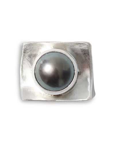 Chan Luu Chan Luu Curve Cultured Saltwater Tahitian Pearl Cocktail Ring