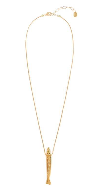 Chan Luu Chan Luu Dotted Fish Necklace Yellow Gold One