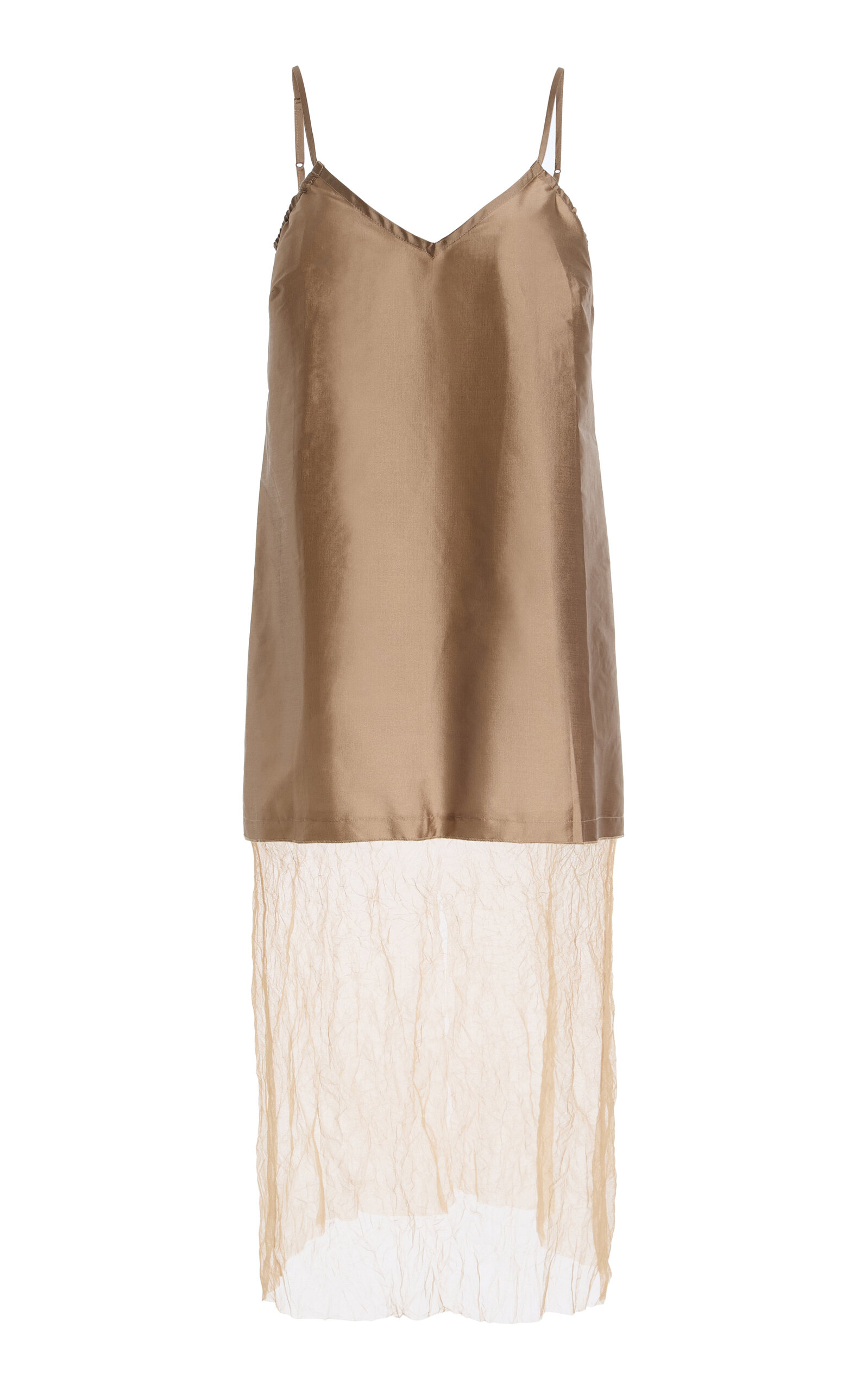 Chan Luu Chan Luu Exclusive La Isla Taffeta and Mesh Slip Dress