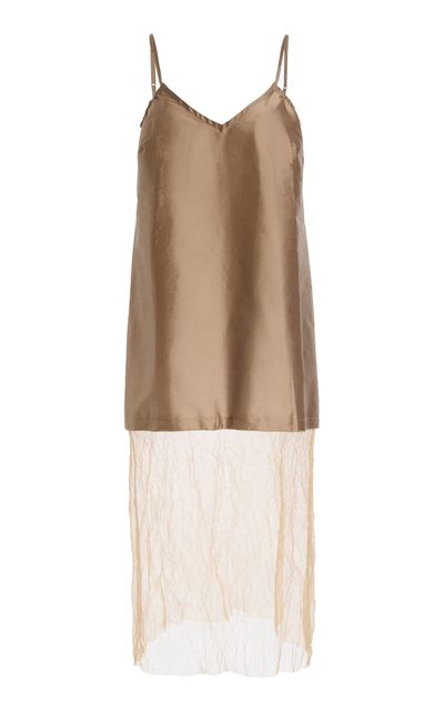 Chan Luu Chan Luu Exclusive La Isla Taffeta and Mesh Slip Dress