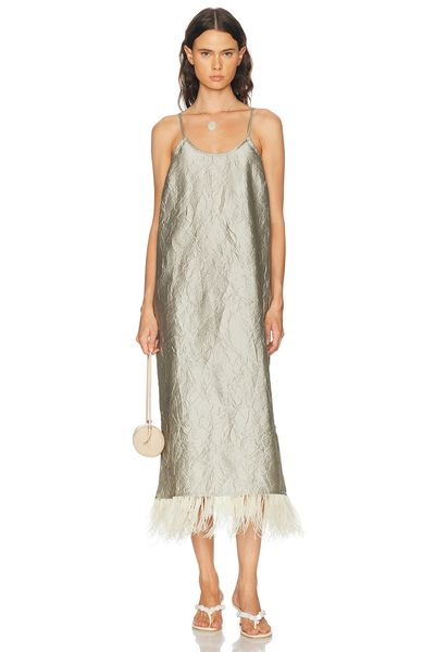 CHAN LUU CHAN LUU Feather Trim Dress