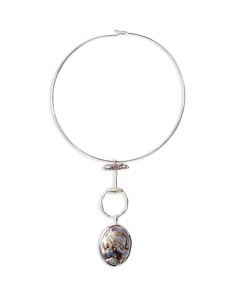 Chan Luu Chan Luu Horsebit Abalone Collar Necklace, 15.5